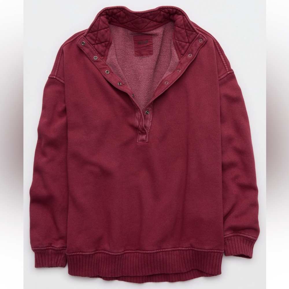 Aerie Oh Snap Sweatshirt in Deep Cherry